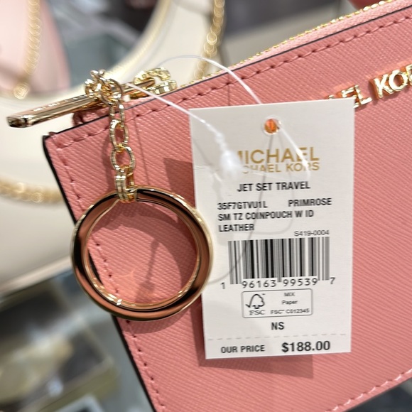 MICHAEL KORS SMALL TOP ZIP COINPOUCH WITH ID CARD CASE WALLET 
PRIMROSE 
NWT - Picture 6 of 16